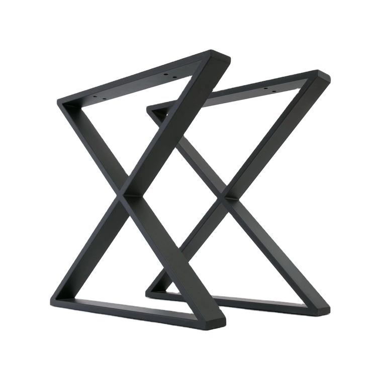 Jambes noires enduites de poudre de forme x personnalisées - Jambe en métal